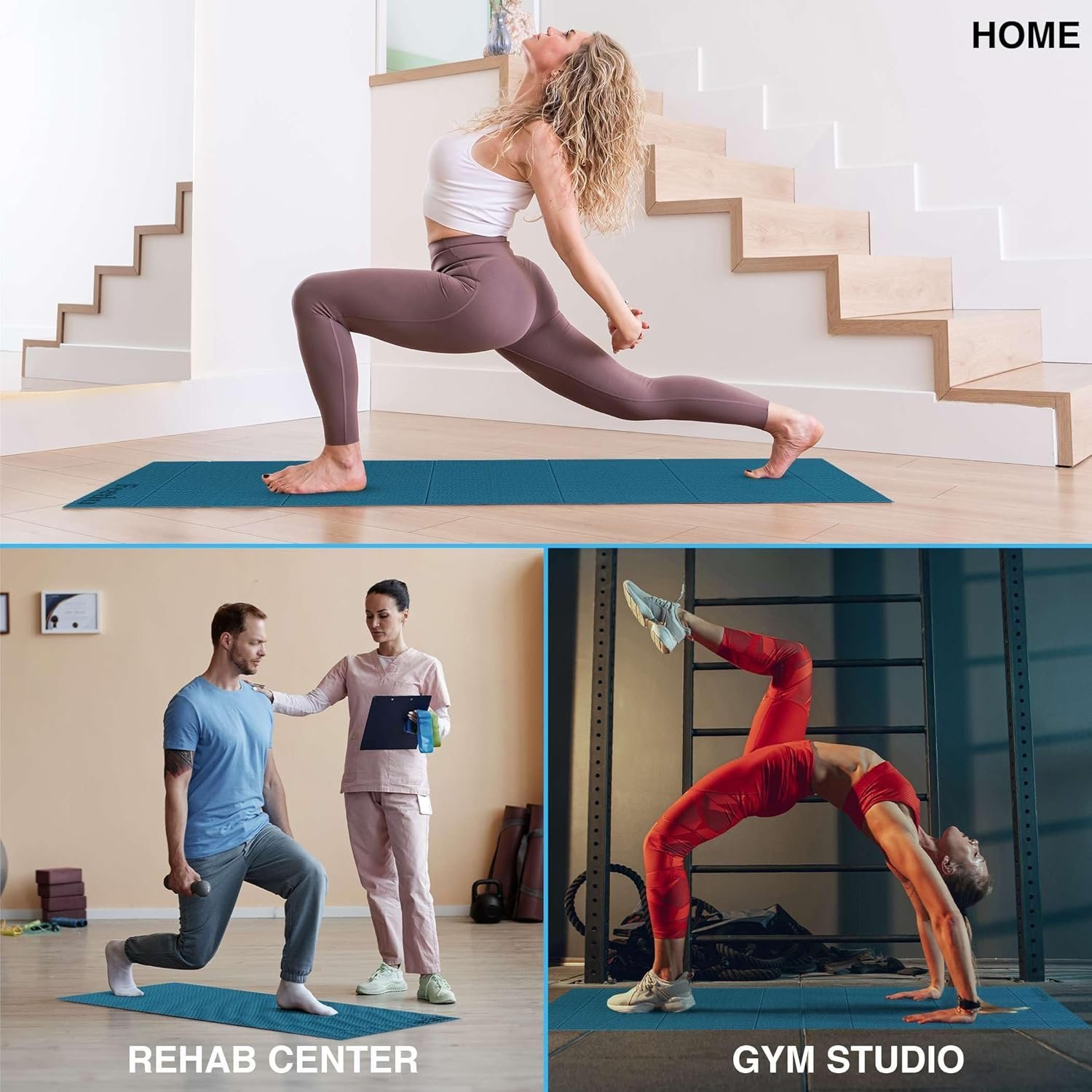 Foldable Yoga Mat – 1/4″ & 5/16″ Thick, Anti-Slip - Image 2